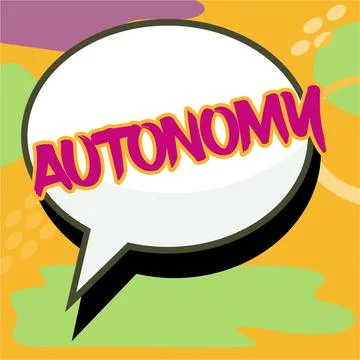 Handwriting text Autonomy. Word Written on vehicle that can guide itself without Stock Illustration
