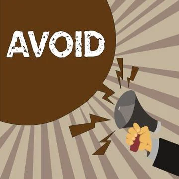 Handwriting text Avoid. Concept meaning Contrive not to meet someone Stop one Stock Illustration
