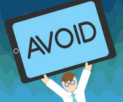 Handwriting text Avoid. Concept meaning Contrive not to meet someone Stop Stock Illustration