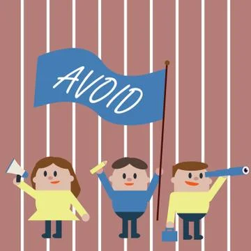 Handwriting text Avoid. Concept meaning Contrive not to meet someone Stop Stock Illustration