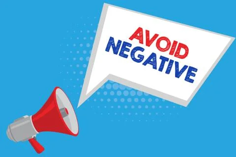 Handwriting text Avoid Negative. Concept meaning Staying away from pessimistic Stockillustratie
