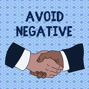 Handwriting text Avoid Negative. Concept meaning Staying away from pessimistic Stock Illustration