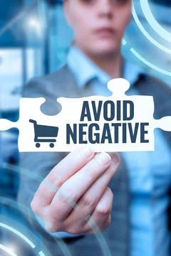 Handwriting text Avoid Negative. Concept meaning Staying away from pessimistic 스톡 사진