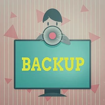 Handwriting text Backup. Concept meaning process that protects important Illustrazione stock