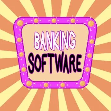 Handwriting text Banking Software. Concept meaning typically refers to core 스톡 일러스트