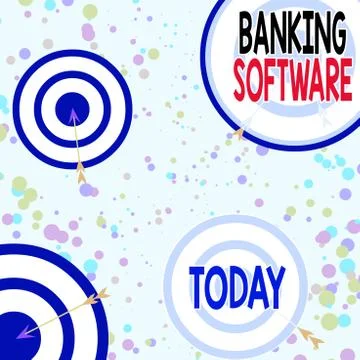 Handwriting text Banking Software. Concept meaning typically refers to core 스톡 일러스트