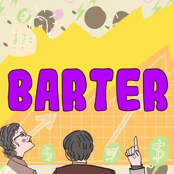 Handwriting text Barter. Concept meaning trade by exchanging one commodity for Stock Illustration