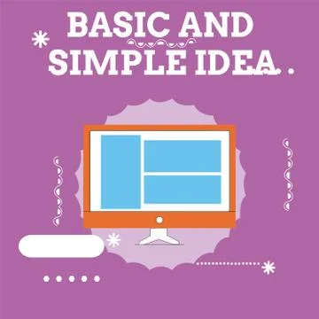 Handwriting text Basic And Simple Idea. Concept meaning Plain Mental Images or Stock Illustration