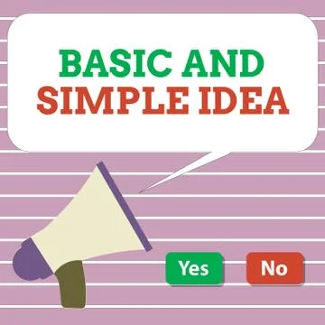 Handwriting text Basic And Simple Idea. Concept meaning Plain Mental Images or Stock Illustration