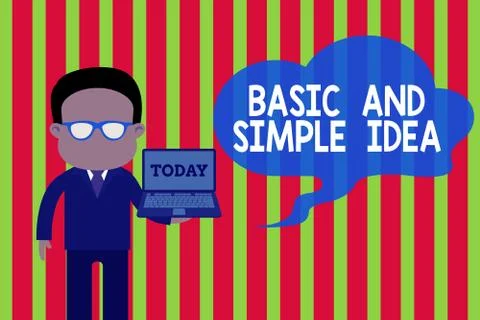 Handwriting text Basic And Simple Idea. Concept meaning Plain Mental Images or Stock Illustration