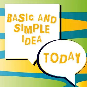 Handwriting text Basic And Simple Idea. Word for Plain Mental Images or Stock Illustration