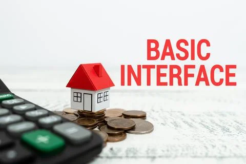 Handwriting text Basic Interface. Business overview boundary across which two 库存照片