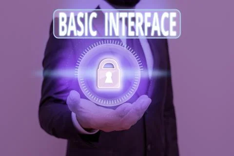 Handwriting text Basic Interface. Concept meaning boundary across which two 库存照片