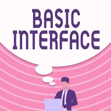 Handwriting text Basic Interface. Internet Concept boundary across which two 스톡 일러스트
