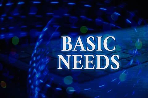 Handwriting text Basic Needs. Concept meaning necessary to sustain life like 스톡 일러스트