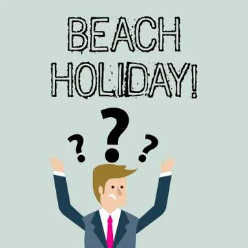 Handwriting text Beach Holiday. Concept meaning Vacations in which one basically Stock Illustration