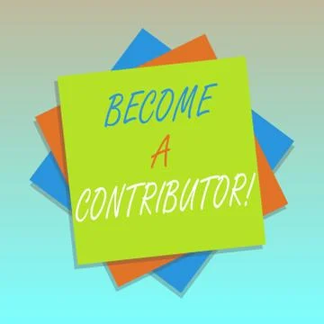 Handwriting text Become A Contributor. Concept meaning Takes part on donating Illustrazione stock