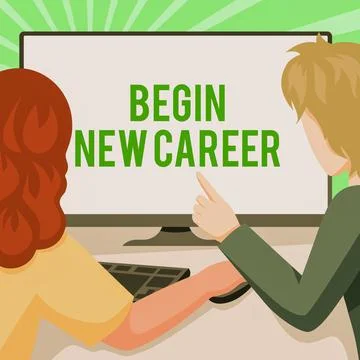 Handwriting text Begin New Career. Word for occupational or professional Stock Illustration