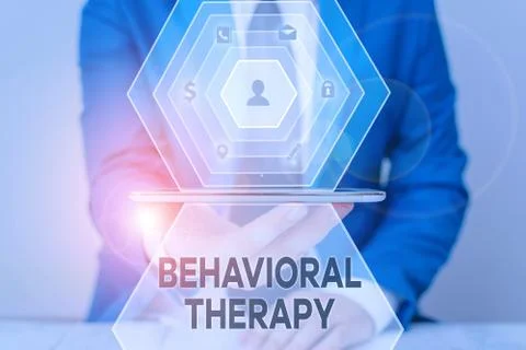 Handwriting text Behavioral Therapy. Concept meaning help change potentially Stock Photos