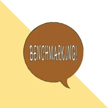 Handwriting text Benchmarking. Concept meaning evaluate something by comparison Stock Illustration