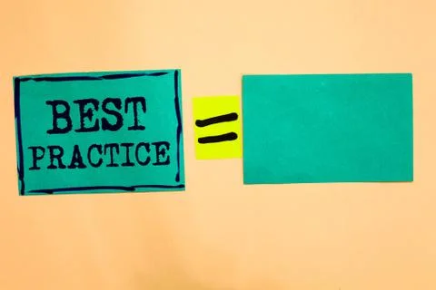 Handwriting text Best Practice. Concept meaning Method Systematic Touchstone Fotos Stock