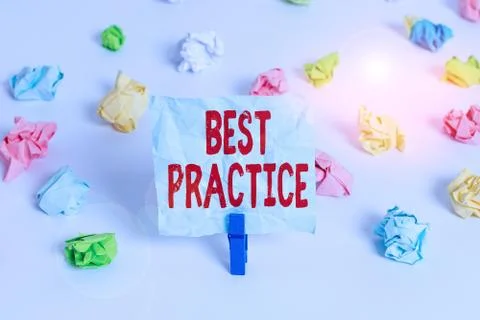 Handwriting text Best Practice. Concept meaning Method Systematic Touchstone Fotos Stock