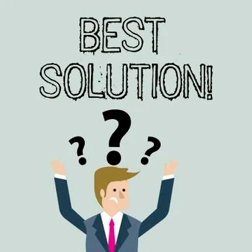 Handwriting text Best Solution. Concept meaning Alternative or approach that Illustration