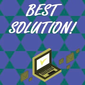 Handwriting text Best Solution. Concept meaning Alternative or approach that Illustration