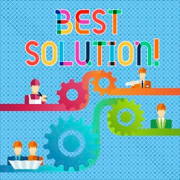 Handwriting text Best Solution. Concept meaning Alternative or approach that Illustration