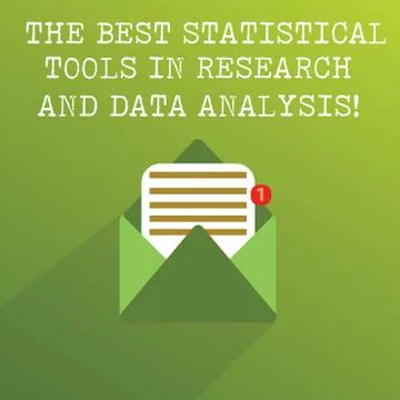 Handwriting text The Best Statistical Tools In Research And Data Analysis Illustrazione stock