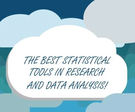 Handwriting text The Best Statistical Tools In Research And Data Analysis Stock Illustration