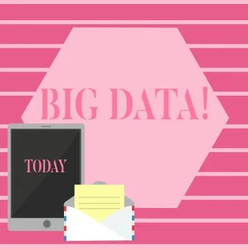 Handwriting text Big Data. Concept meaning Large amount of information that Illustrazione stock