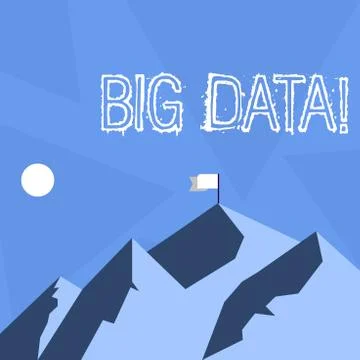 Handwriting text Big Data. Concept meaning Large amount of information that Ilustração Stock