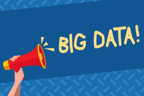 Handwriting text Big Data. Concept meaning Large amount of information that Ilustração Stock