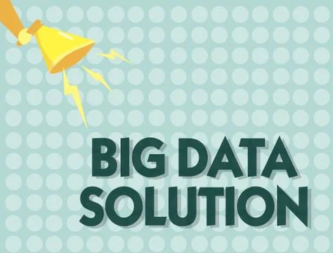 Handwriting text Big Data Solution. Concept meaning Extracting value from huge Stock Illustration