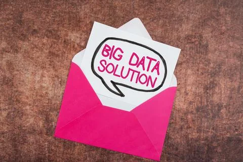 Handwriting text Big Data Solution. Business approach Extracting value from huge 스톡 사진