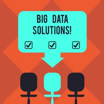 Handwriting text Big Data Solutions. Concept meaning mean massive volume of both 스톡 일러스트