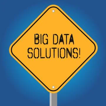 Handwriting text Big Data Solutions. Concept meaning mean massive volume of both 스톡 일러스트