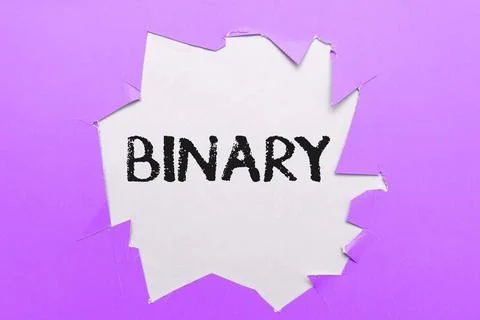 Handwriting text Binary. Concept meaning relating to using or denoting system of 库存照片