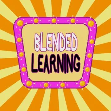 Handwriting text Blended Learning. Concept meaning combines traditional Illustrazione stock