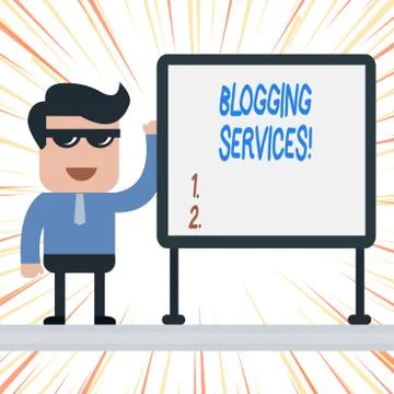 Handwriting text Blogging Services. Concept meaning Social networking facility Stock Illustration