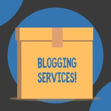 Handwriting text Blogging Services. Concept meaning Social networking facility Stock Illustration