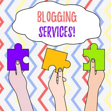 Handwriting text Blogging Services. Concept meaning Social networking facility Stock Illustration