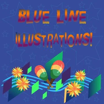 Handwriting text Blue Line Illustrations. Concept meaning investing in building Ilustración de archivo