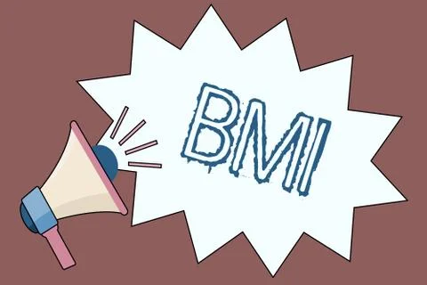 Handwriting text Bmi. Concept meaning Method of estimating body fat levels based Stock Illustration