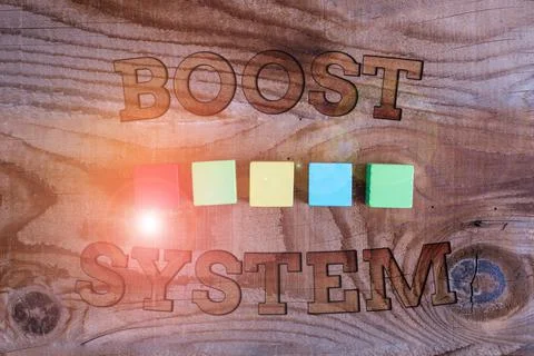 Handwriting text Boost System. Concept meaning Rejuvenate Upgrade Strengthen Be Stock Photos