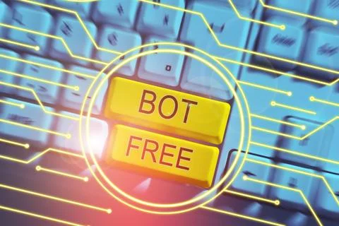 Handwriting text Bot Free. Concept meaning a computer program that works 스톡 사진