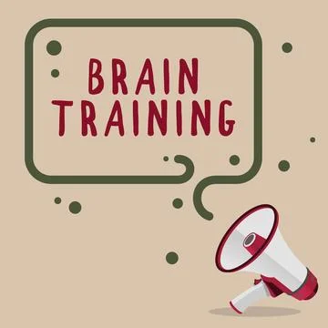 Handwriting text Brain Training. Concept meaning mental activities to maintain Stock Illustration