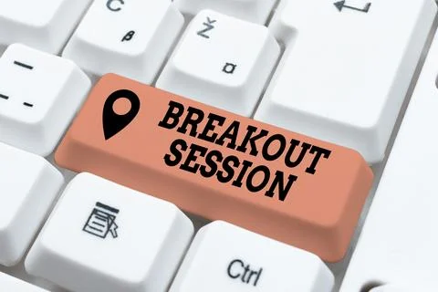 Handwriting text Breakout Session. Internet Concept workshop discussion or Stock-Fotos