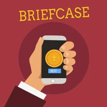 Handwriting text Briefcase. Concept meaning leather plastic rectangular Stock Illustration